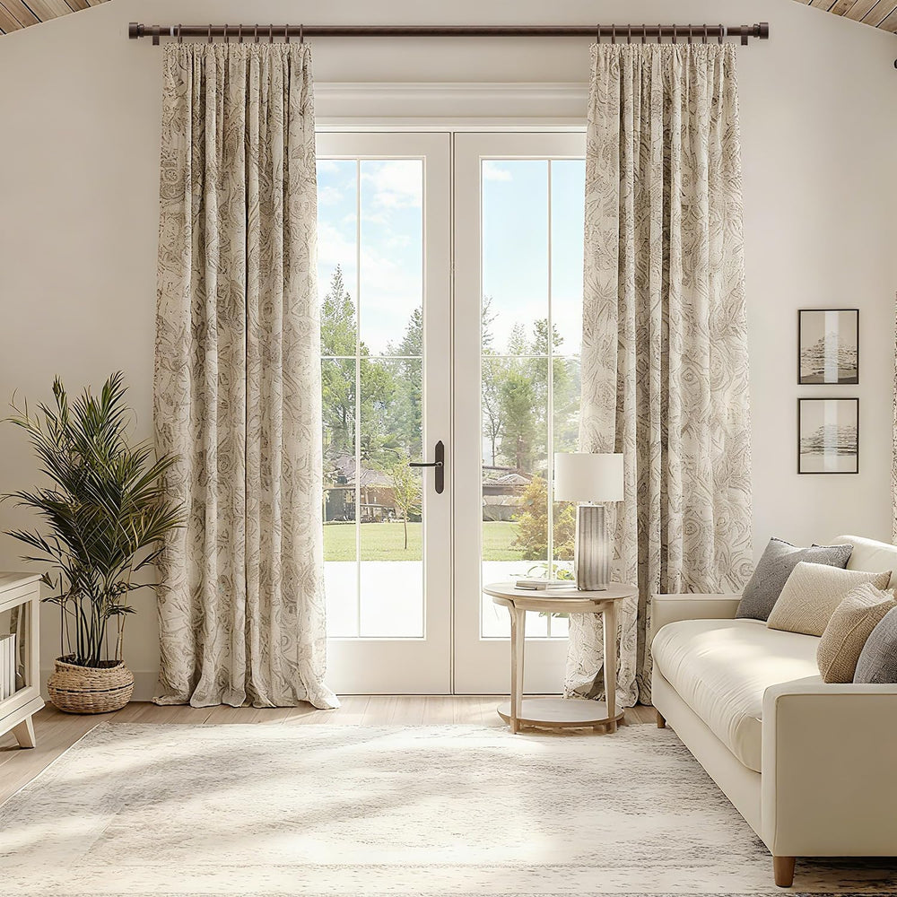Deep Walnut Wood Curtain Rods for Windows 66 to 120 1" Diameter Heavy Du...