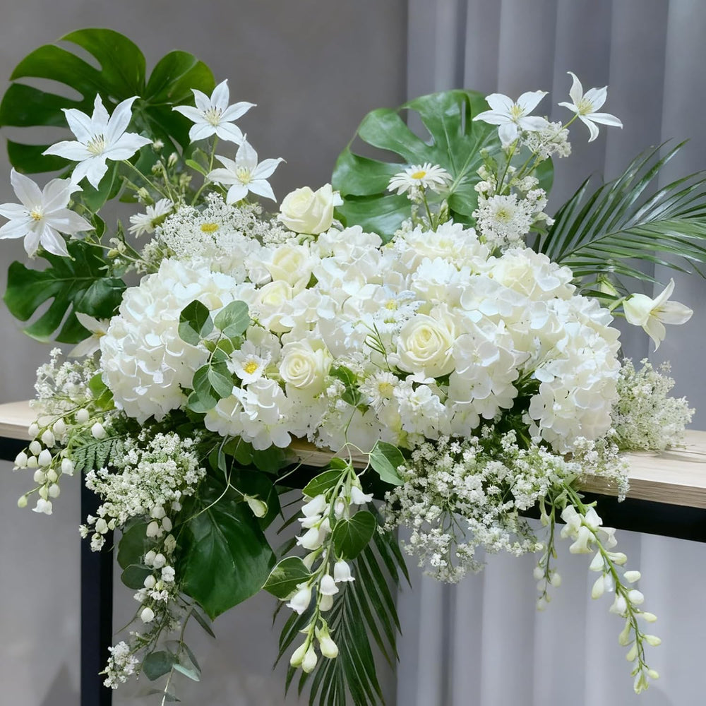 100 Pcs Faux White Hydrangea Artificial Flowers Bulk Fake Flowers