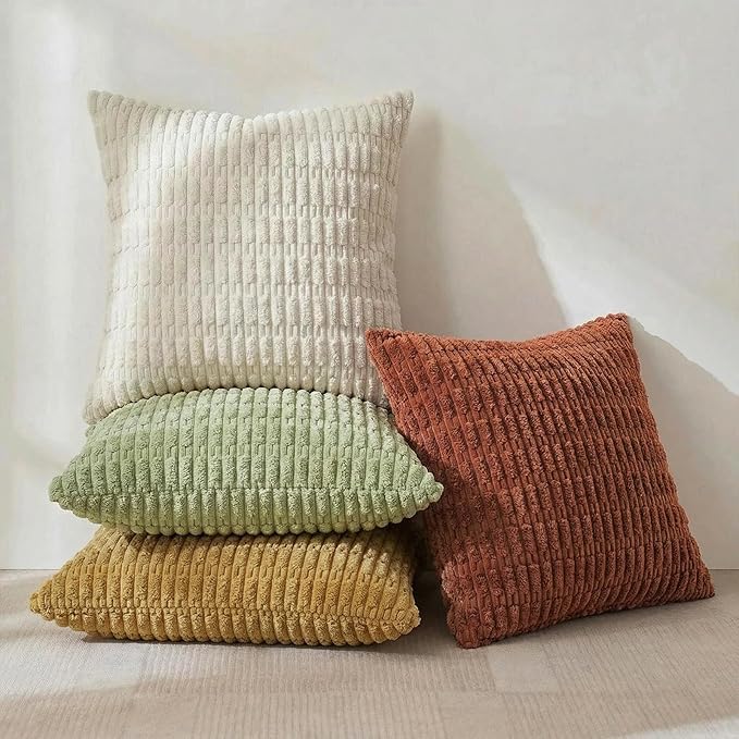 Fancy Homi 4 Packs Boho Fall Euro Decorative Throw Pillow Covers 28x28 Inch - Image 2