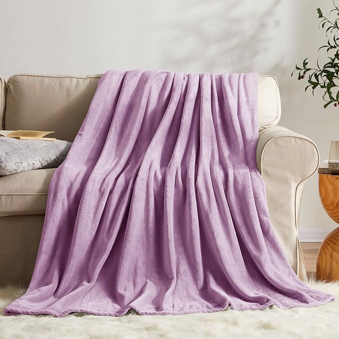 KMUSET Fleece Blanket Twin Size Lilac Lightweight Super Soft Cozy Luxury Bed by COZYBLANKETHappyHomeLife