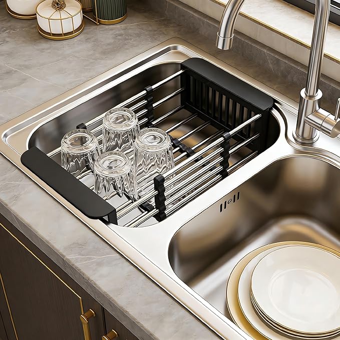Stainless Steel Expandable Over Sink Dish Drying Rack | 11.4–18.5 inch - Image 8