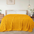 Exclusivo Mezcla Twin Size Flannel Fleece Blanket, Super Soft Striped Jacquard by ExclusivoMezcla