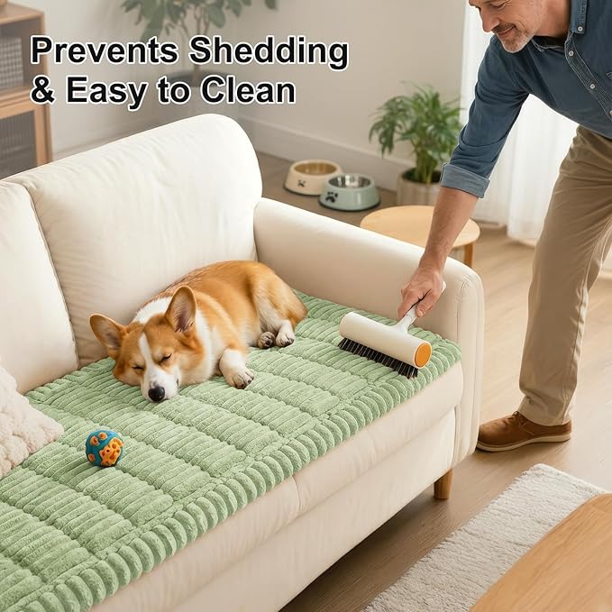 Smiry Couch Cover for Dogs Washable, Non Slip Fuzzy Pet Couch Covers for 3 - Image 6