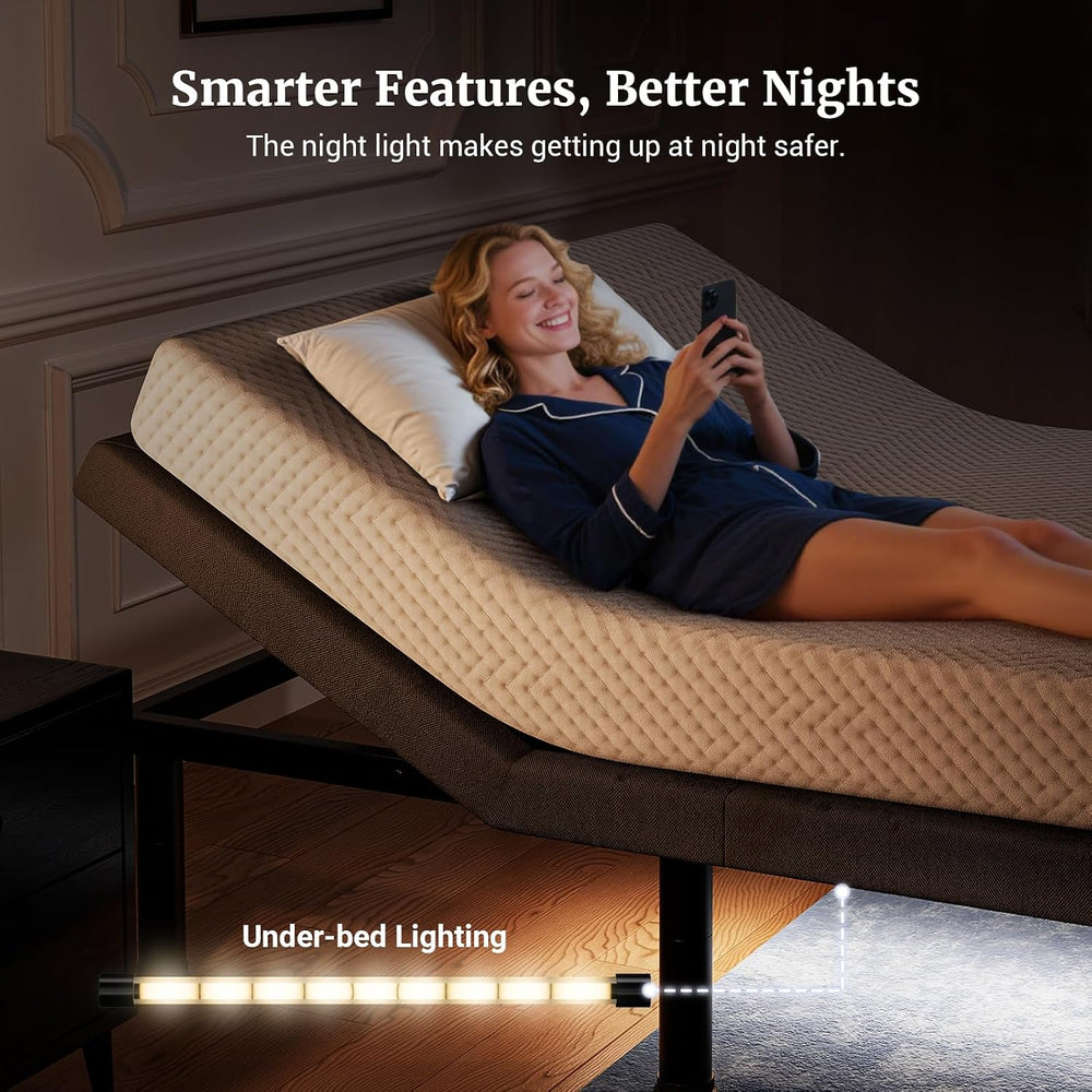 Tami Tami T450 Adjustable Bed Frame Twin XL with Remote, Ergonomic Adjustable...