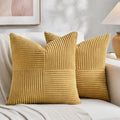 Fancy Homi 2 Packs Mustard Yellow Euro Decorative Throw Pillow Covers 28x28 Inch by Fancy+Homi