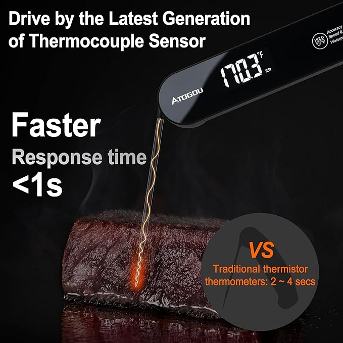 Atogou The Latest Thermocouple Food Thermometer. Faster: <1 Second Response - Image 2