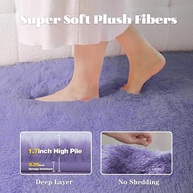 6x9 Area Rug for Living Room: Fluffy Shag Soft Washable Rugs Large Fuzzy Plush - Image 2