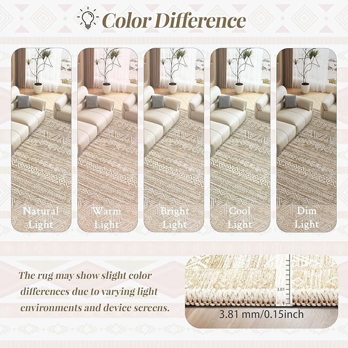 Washable Area Rug 5x7: Moroccan Rug - Image 8