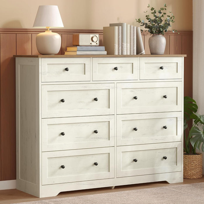 VASAGLE 9-Drawer Dresser, Chest of Drawers, 47.2 x 15.7 x 36.9 in