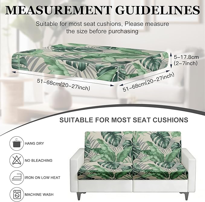 4Pcs Patio Stretch Cushion Covers, Outdoor Sofa Replacement Cover Slipcovers