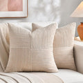 Fancy Homi 2 Packs Tan Samll Decorative Throw Pillow Covers 14x14 Inch by Fancy+Homi