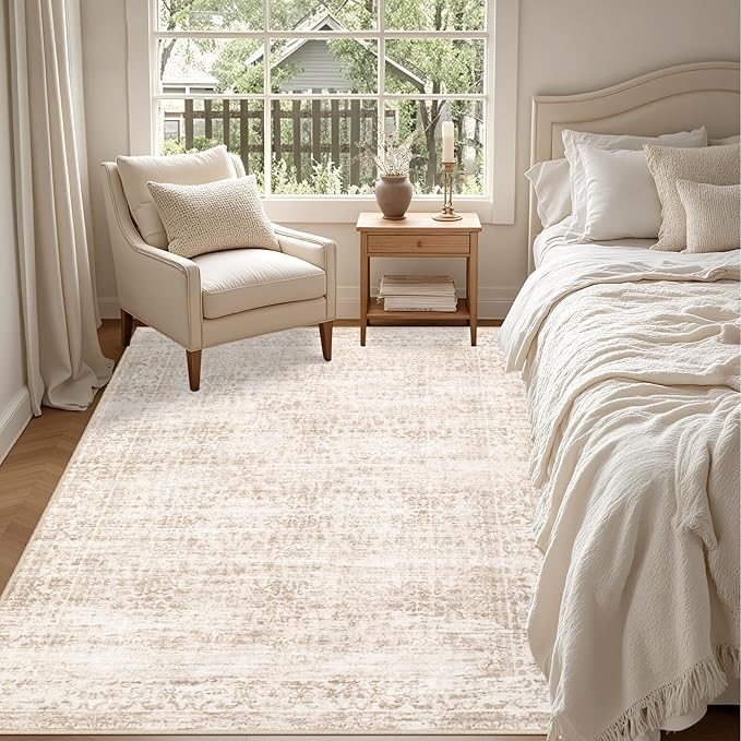 6x9 Area Rugs Living Room Rug: Washable Vintage Boho Rug No Slip Stain - Image 4