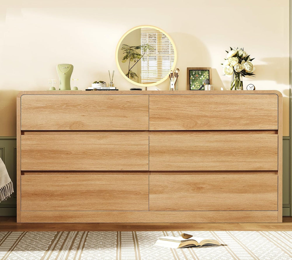 TEENFON 55" Dresser for Bedroom with 6 Drawers, Dressers & Chests of...