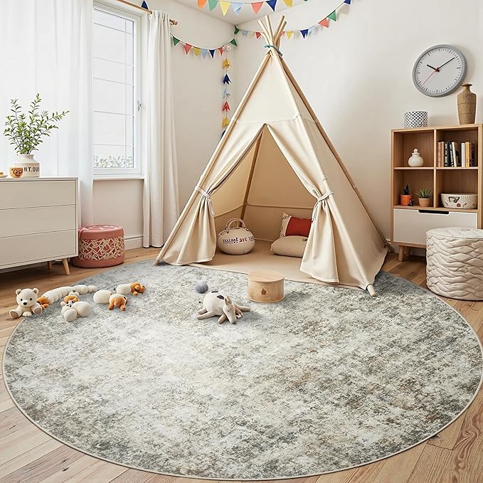 Round Rug 8ft Circle Rug Washable: Carpet Circular Area Rug - Image 4