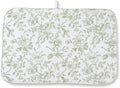 Sage Green Floral Dish Drying Mat 18 x 24 Inch Vintage Light Green Floral by Sorktse