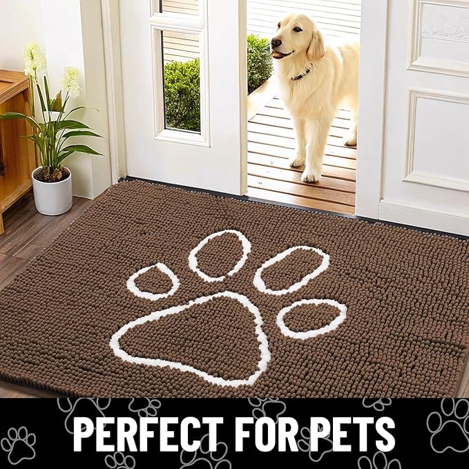 Smiry Dog Door Mat for Muddy Paws, Absorbent Dirt Trapper Non Slip Quick Dry - Image 7
