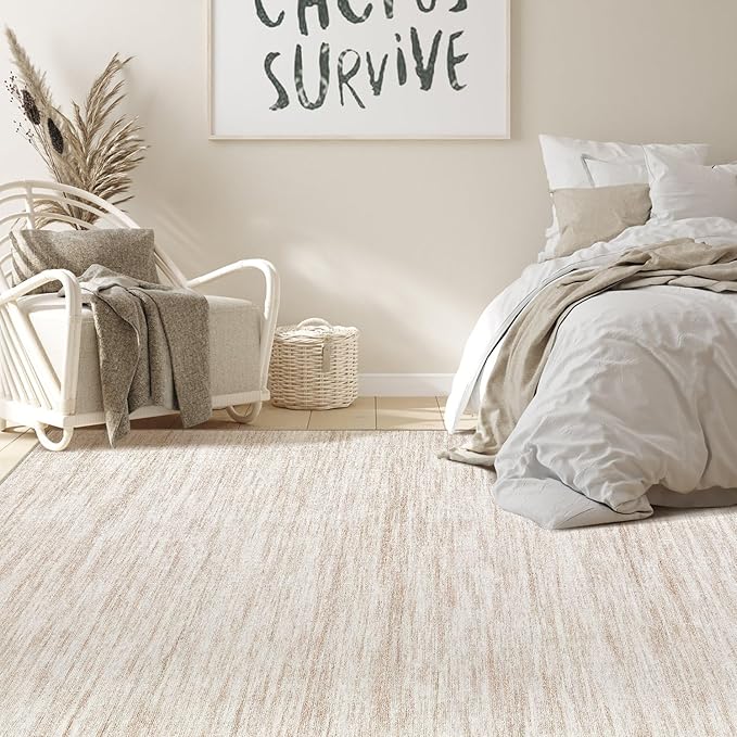 Nakagishi 8X10 Area Rugs Living Room: Washable Large Vintage Rug Neutral - Image 7