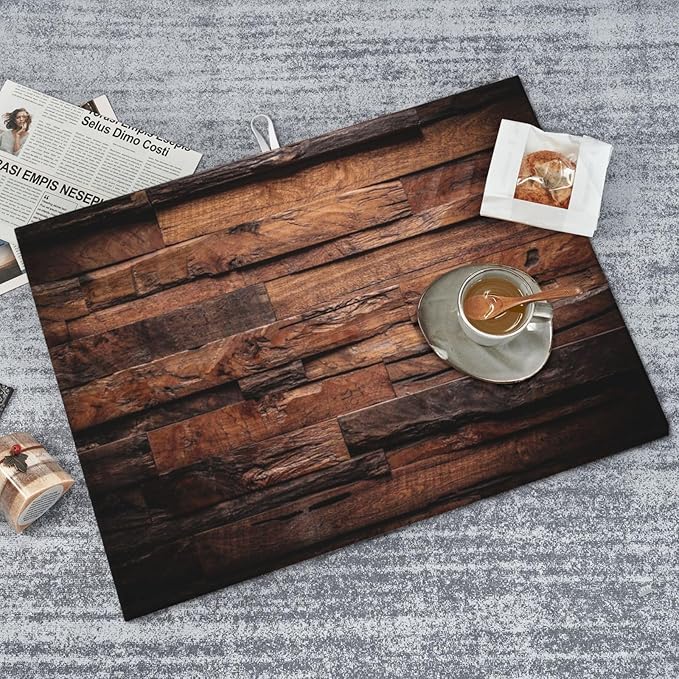 Dark Wood Dish Drying Mat Vintage Natural Wooden Board Rustic Farmhouse Style - Image 7
