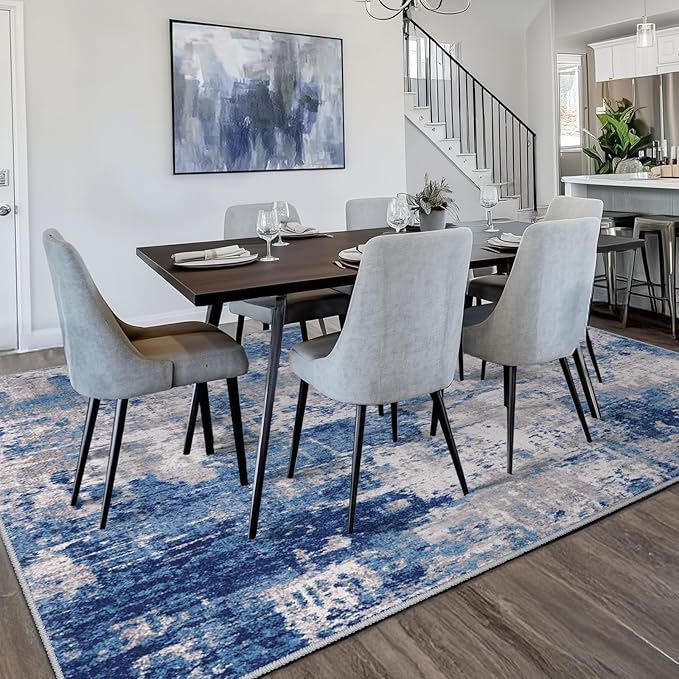 Washable Area Rugs 6'x8' Non-Slip Modern Abstract Soft - Image 3