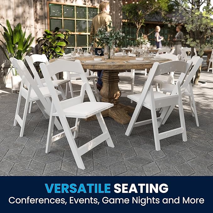 Flash Furniture Hercules Series Folding Chairs for Weddings and Formal Events...