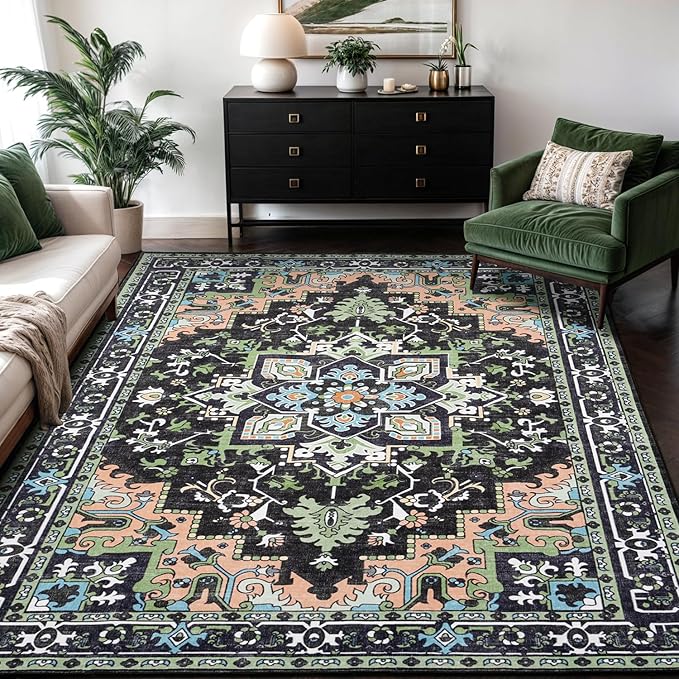 5x7 Area Rugs, Vintage Washable Area Rug by Lofus