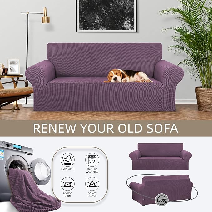 KEKUOU Stretch Loveseat Sofa Cover Slipcover, Couch Covers - Image 3