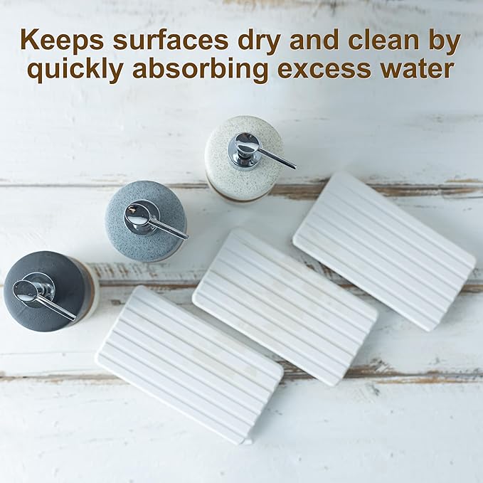 2-Pack Ceramic Soap Dispensers Set, Includes Stainless Steel Pump, Silicone - Image 5
