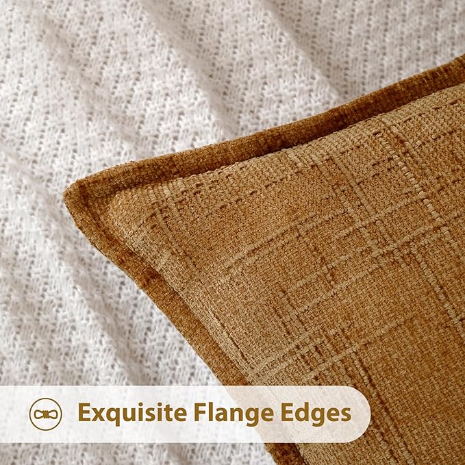 HPUK Fall Chenille Soft Throw Pillow Covers 18x18 Set of 2, Accent Cushion - Image 2