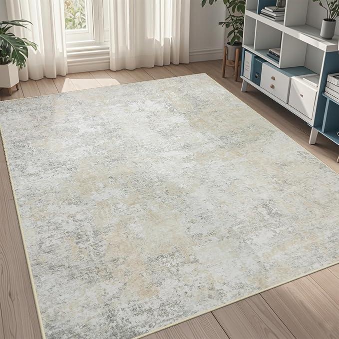 5x7 Area Rugs for Living Room Rug Washable: Abstract Rug for Dining Room by Aelenmu