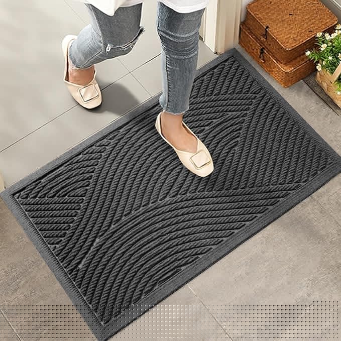 HIYARD Sturdy Front Door Mat, Absorbent Muddy Dirt Resist Welcome Door Mats by HIYARD