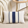 Fancy Homi Set of 1 Navy Blue Lumbar Decorative Throw Pillow Covers 12x24 Inch by Fancy+Homi