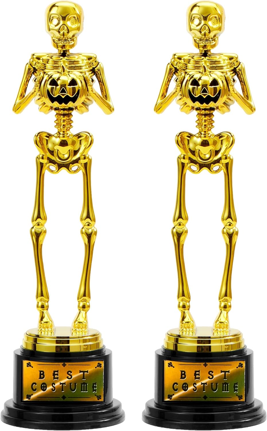 JOYIN 2 PCS Halloween Trophy Best Costume Skeleton Awards 10.6×3.2” for Hallo...