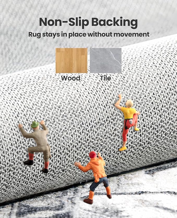AMADA HOMEFURNISHING 9x12 Area Rugs, Low-Profile Large Washable Area Rug - Image 6