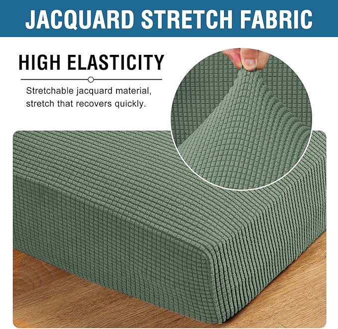 H.VERSAILTEX Super Stretch Individual Seat Cushion Covers Sofa Covers Couch - Image 4