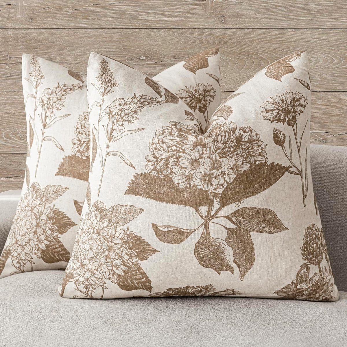 foindtower decorative linen floral throw pillow covers 22×22,light, main product view