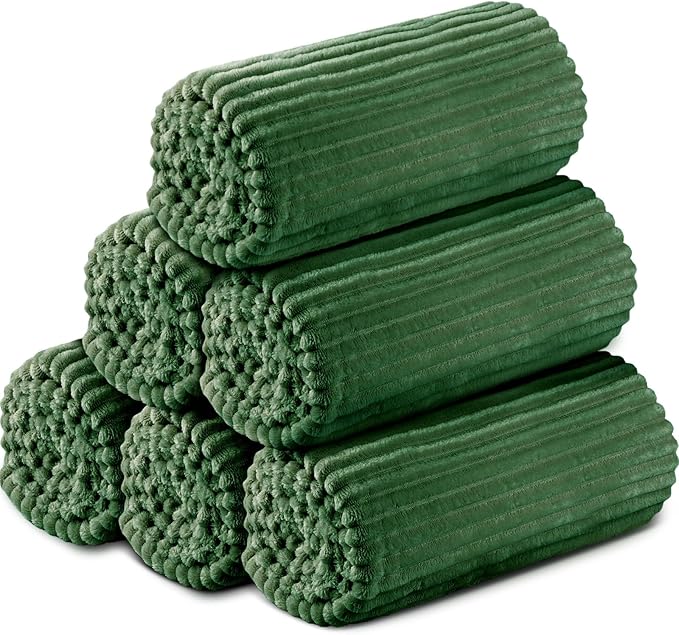 Buryeah 6 Pcs Flannel Throw Blanket Bulk 50 x 60 in Sleepover Blanket Outdoor by Buryeah