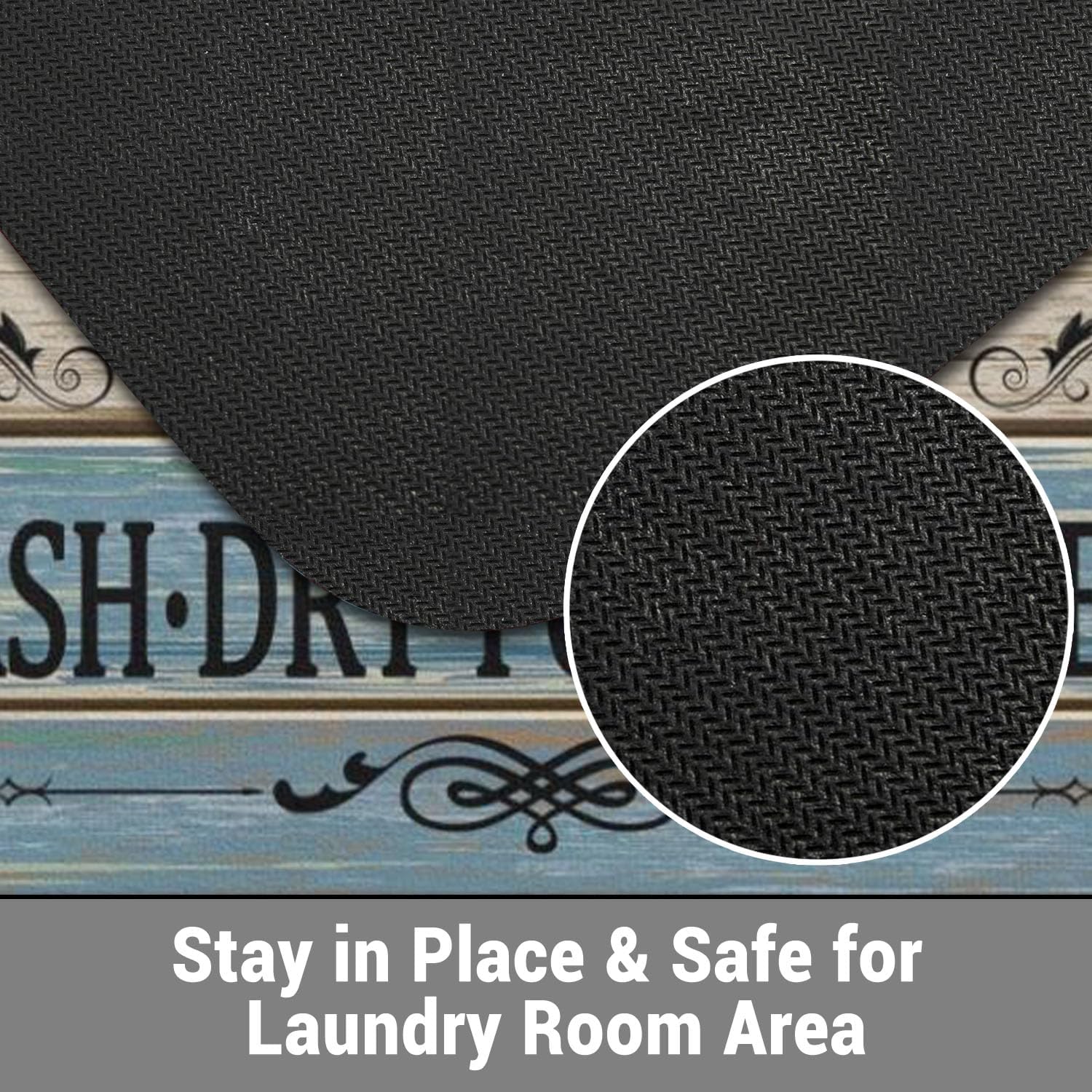 Non Slip Laundry Room Rug - Farmhouse Kitchen Floor Mat -Laundry Room Rug- Runner Decor -Washable Floor Carpet for Washroom Mudroom Kitchen Bathroom Hallway-20 x48