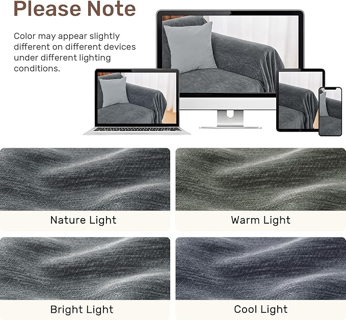 Sectional Couch Covers, 2 Pieces Washable L Shaped Couch Covers Sofa Blanket - Image 8