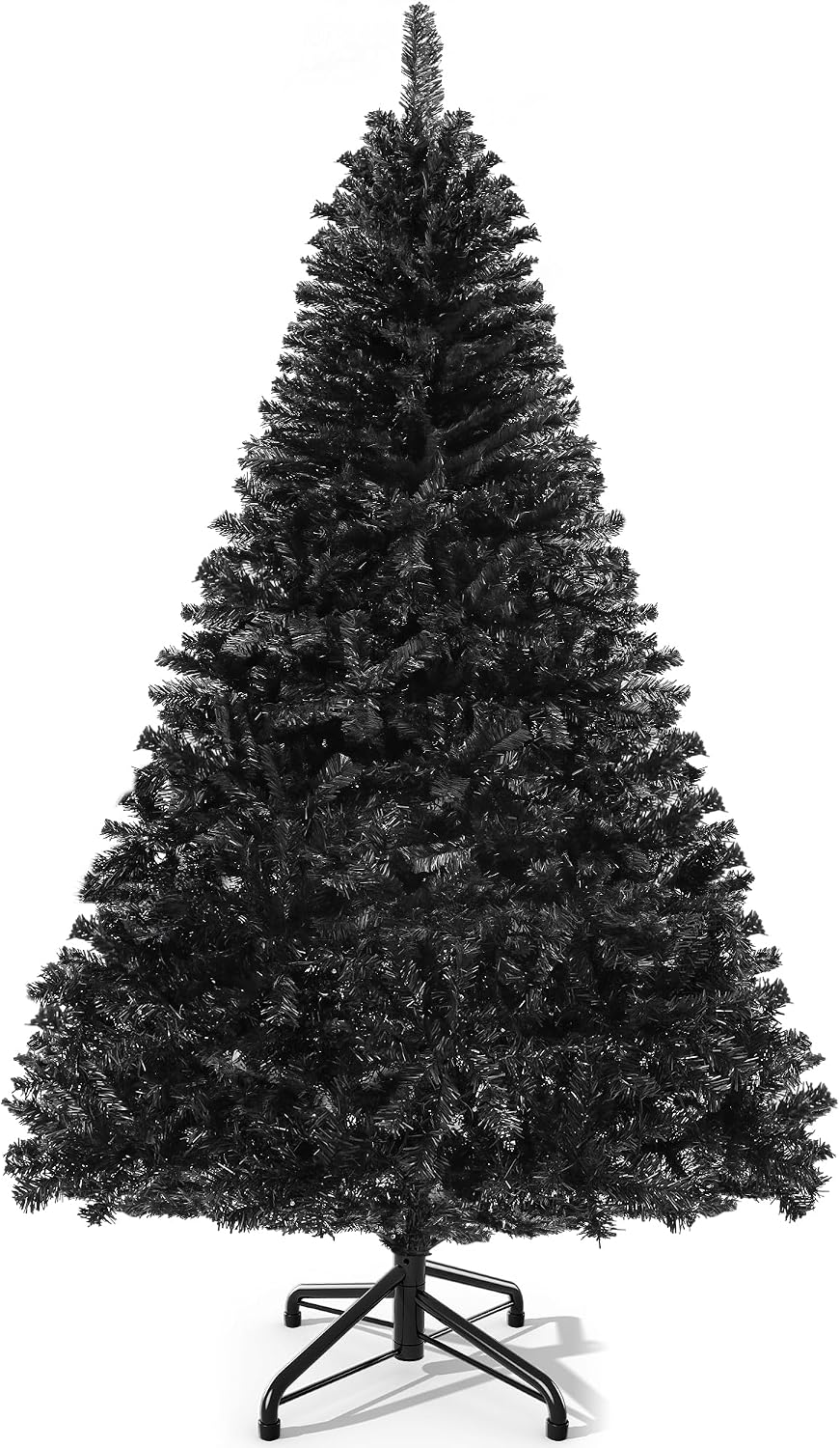 YITAHOME 6ft Black Halloween Artificial Christmas Tree with 818 Branch Tips