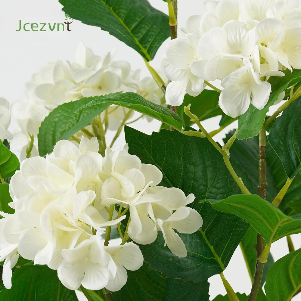 Artificial Hydrangea Tree 2 Pack, 3FT Faux Hydrangea Plant in Pot with White ...