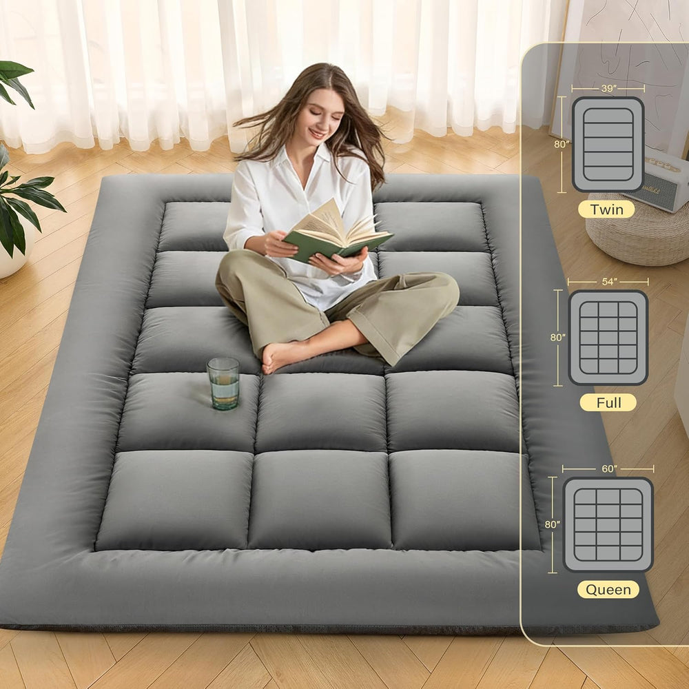 DOWNSTORIA Japanese Floor Mattress, 3 inch Foldable Futon Mattress Tatami Mat...