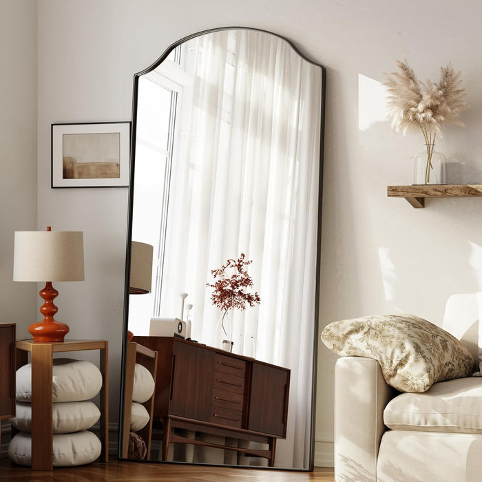 Wave Curved Top Arched Mirror Full Length, 71"x32" Large Mirror