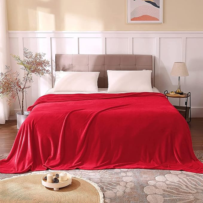 BEDELITE Fleece Blanket Red Full Blankets - Image 3