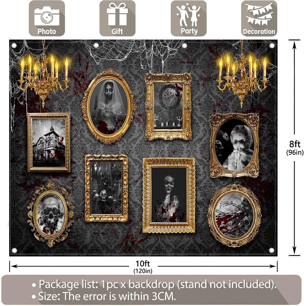 10x8ft Halloween Haunted House Backdrop Horror Photo Frames Banner