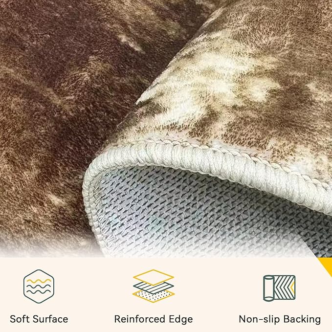 Washable Area Rugs 2'x10' Non-Slip Modern Abstract Soft - Image 5