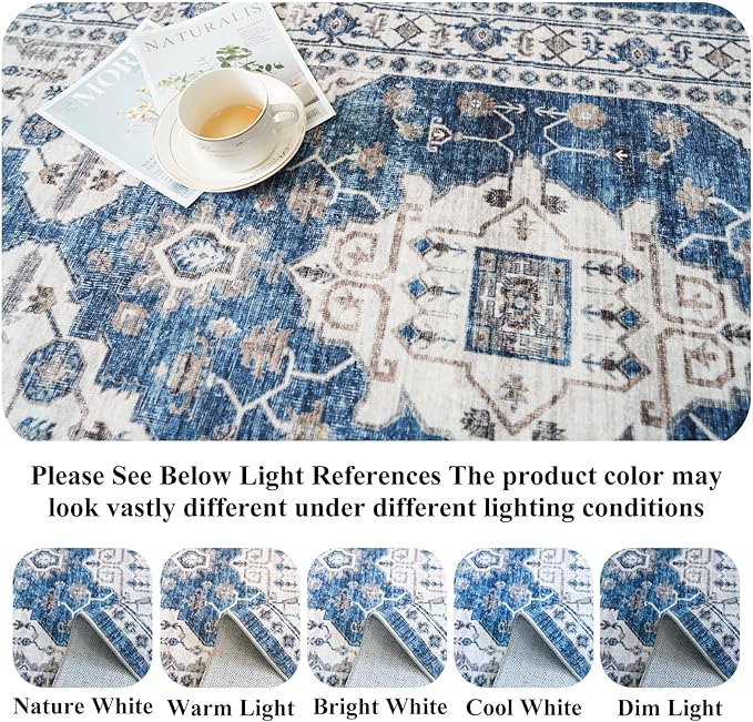 Washable 4x8 Hallway Runner Rug: Vintage 8ft Soft Runners - Image 8