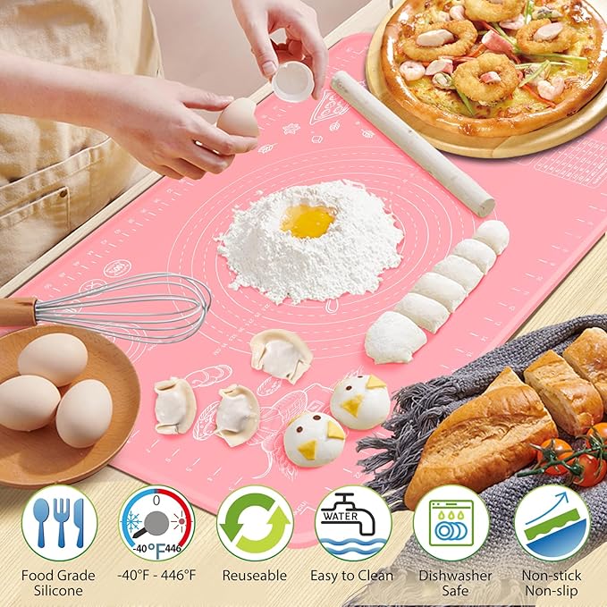 Silicone Pastry Mat 32" x 24" Extra Thick Non Stick Baking Mat - Image 2