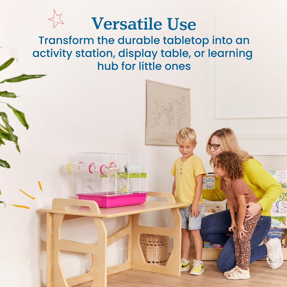 ECR4Kids Wooden StudyStation Student Writing Desk, Montessori Furniture, Natural