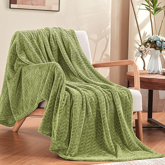 inhand Sage Green Fleece Throw Blanket by inhand