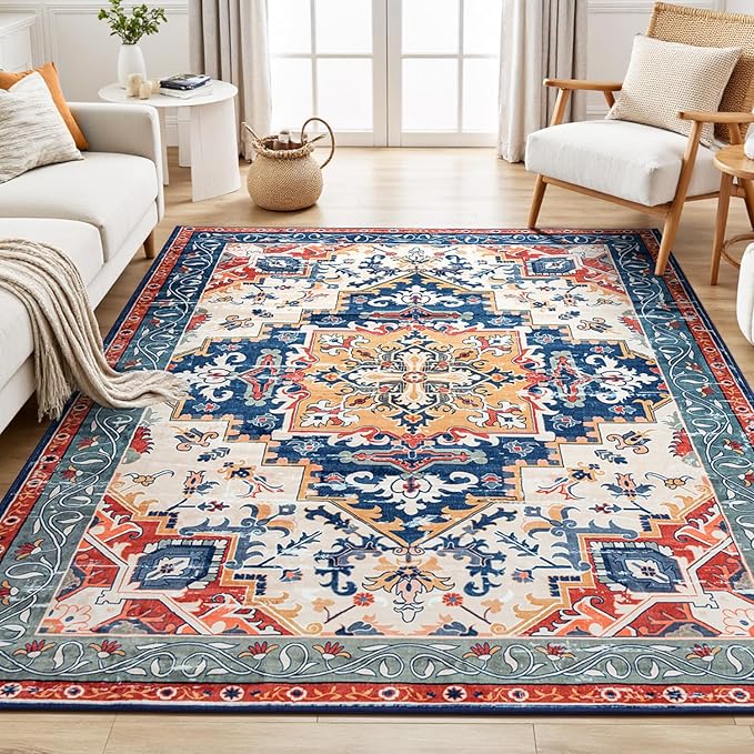 Rugflix 5x7 Area Rug for Living Room, Machine Washable Area Rugs by RugflixAreaRugs